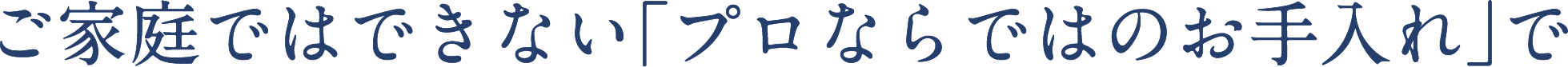 ご家庭ではできない「プロならではのお手入れ」で