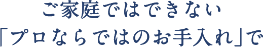 ご家庭ではできない「プロならではのお手入れ」で